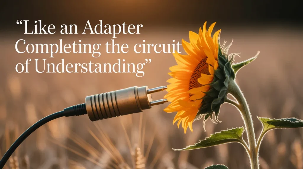 Like an adapter completing the circuit of understanding