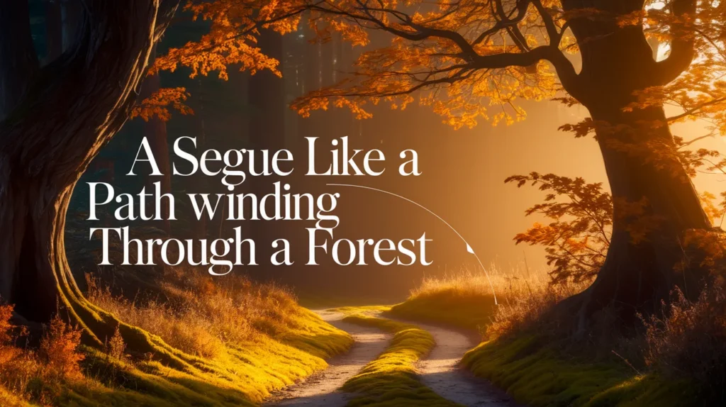 A segue like a path winding through a forest