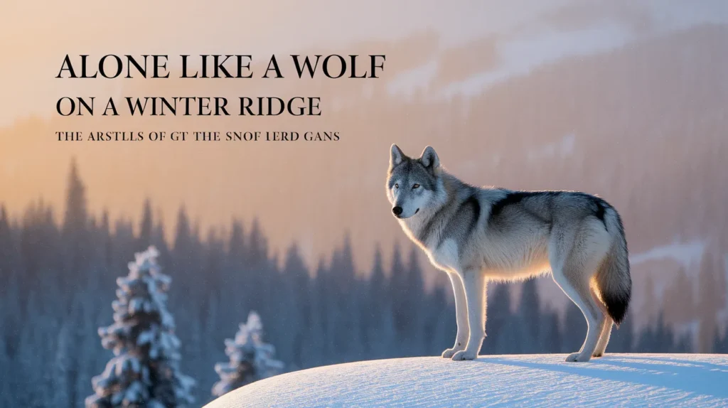 Alone like a wolf on a winter ridge
