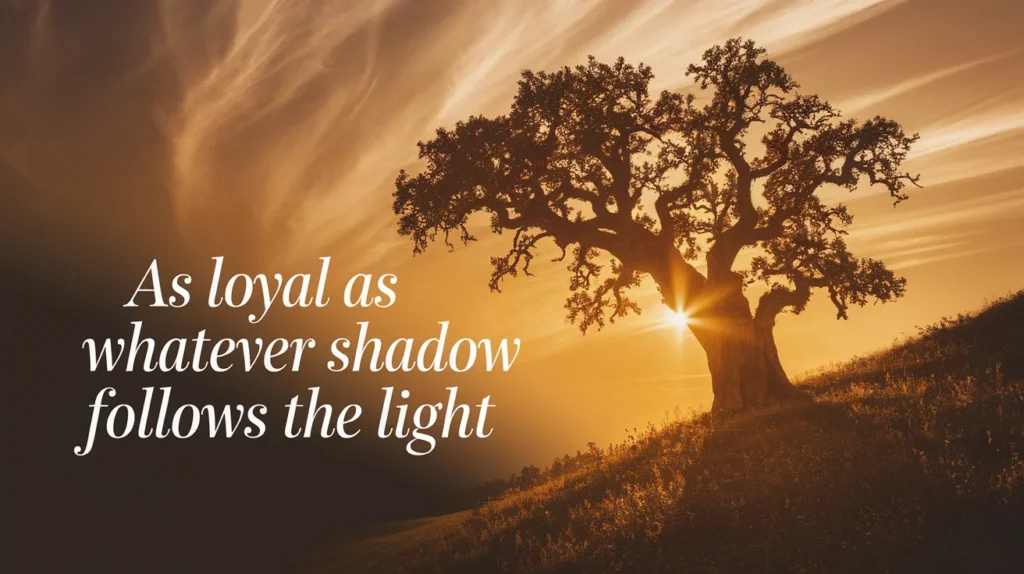 As loyal as whatever shadow follows the light