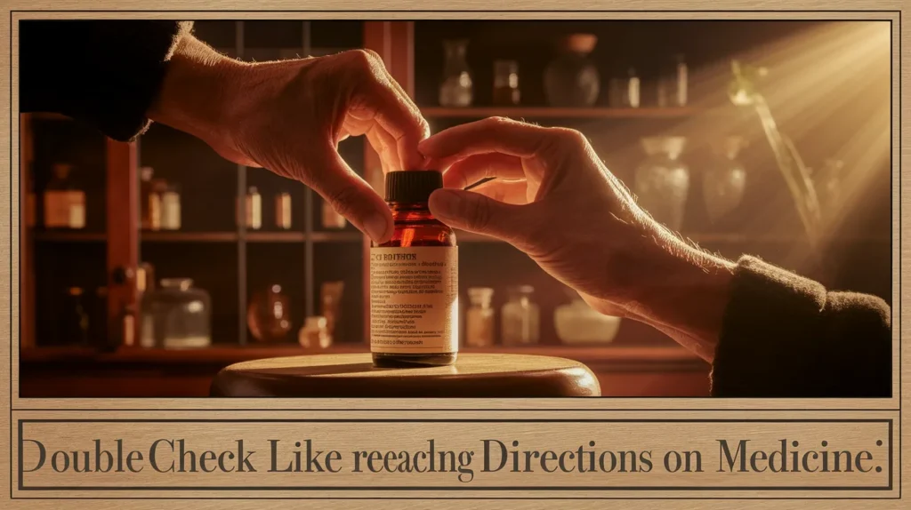 Double check like rereading directions on medicine