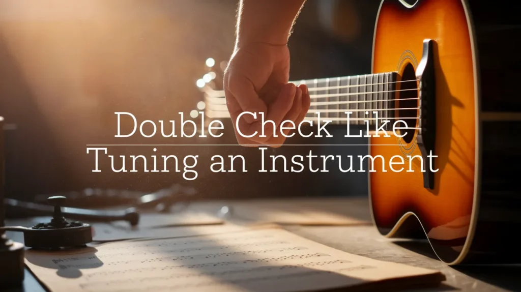 Double check like tuning an instrument