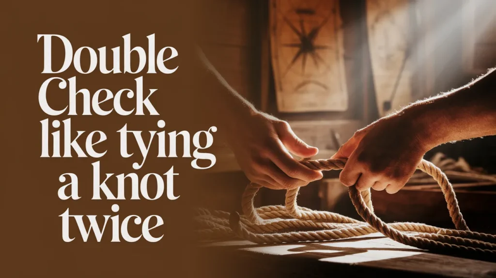 Double check like tying a knot twice