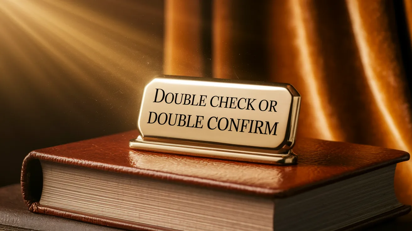 Double Check or Double Confirm