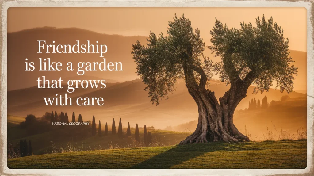 Friendship is like a garden that grows with care