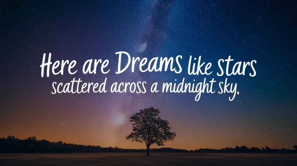 Here are dreams like stars scattered across a midnight sky