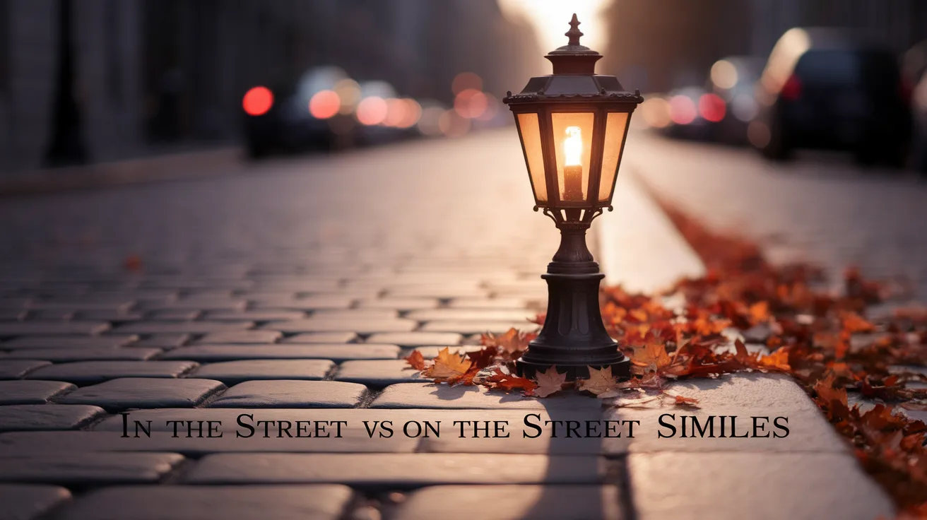 In the Street vs On the Street Similes