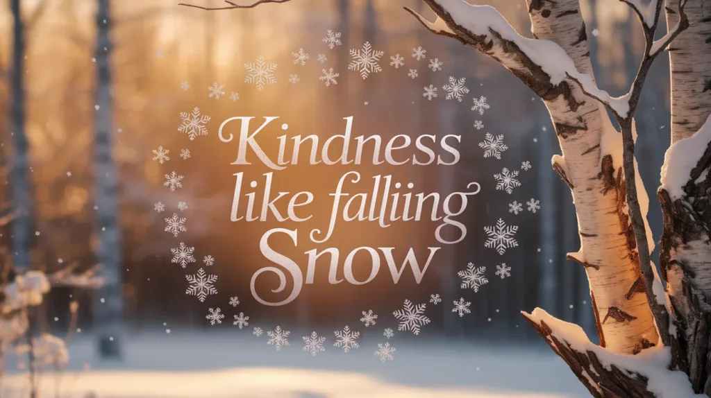 Kindness like falling snow