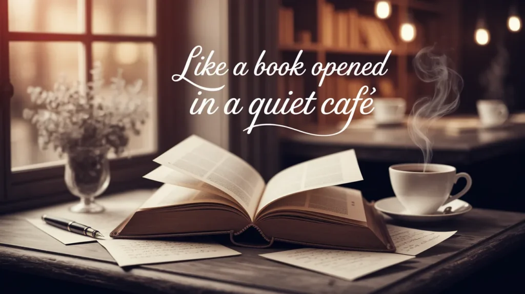  Like a book opened in a quiet café