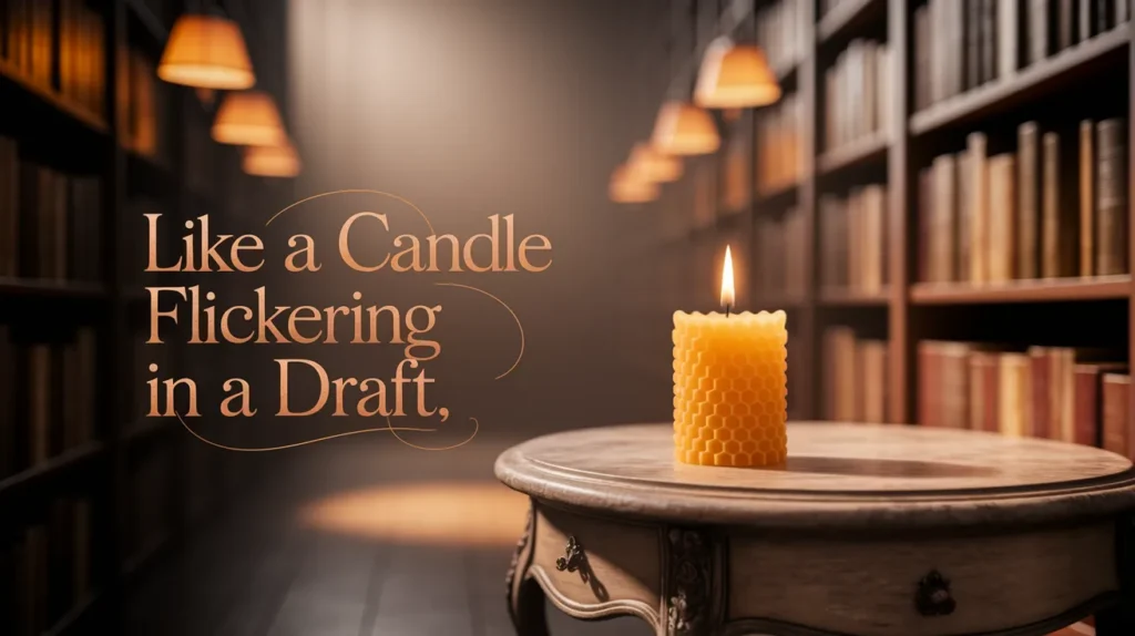 Like a candle flickering in a draft