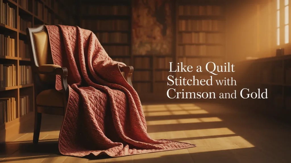 Like a quilt stitched with crimson and gold