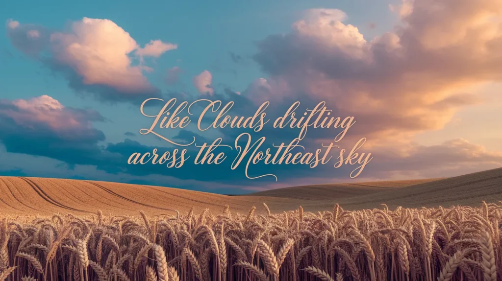 Like clouds drifting across the northeast sky