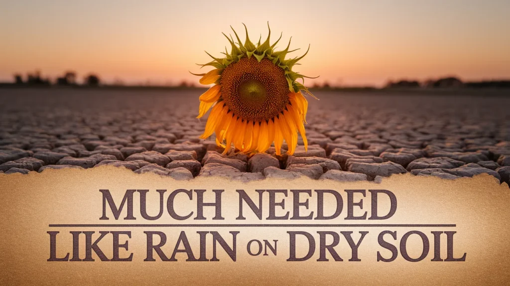 Much needed like rain on dry soil