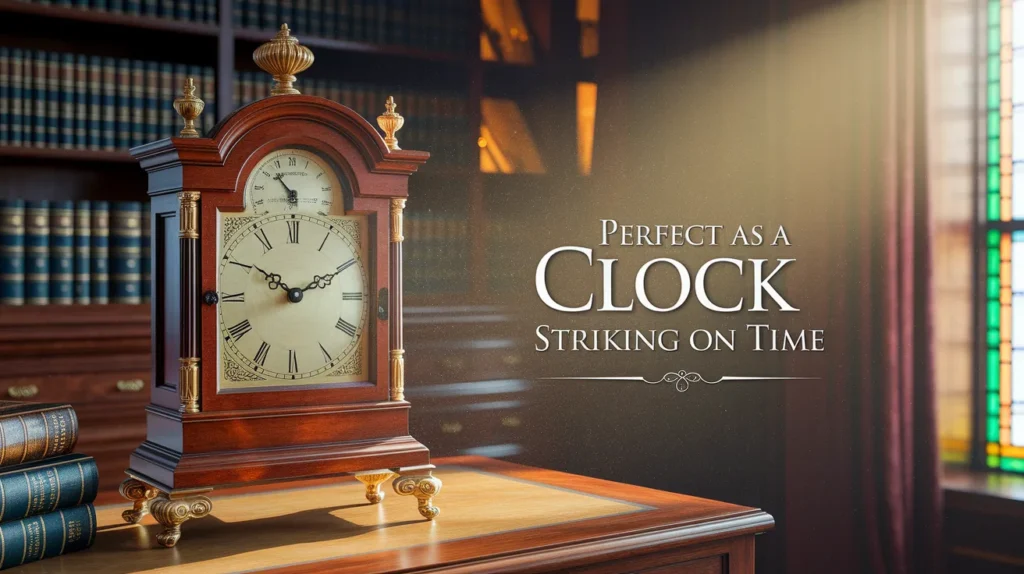 Perfect as a clock striking on time