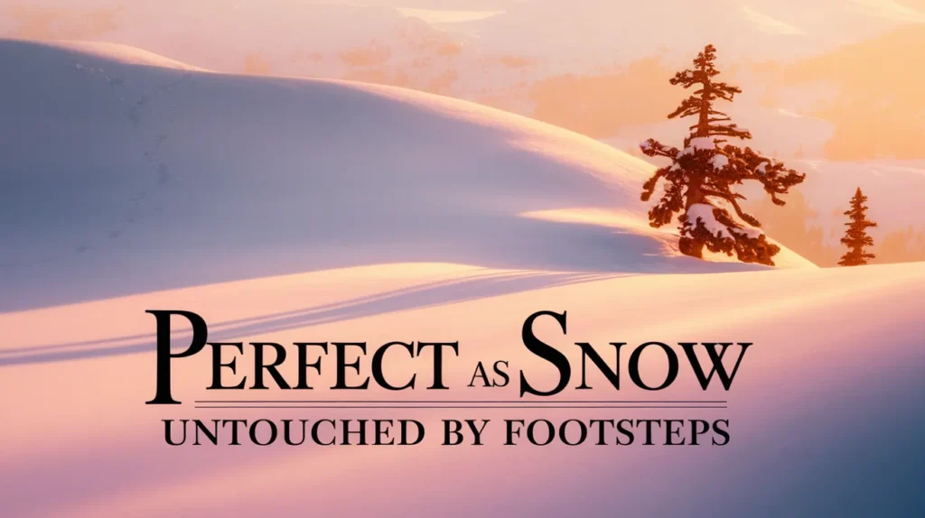 Perfect as snow untouched by footsteps