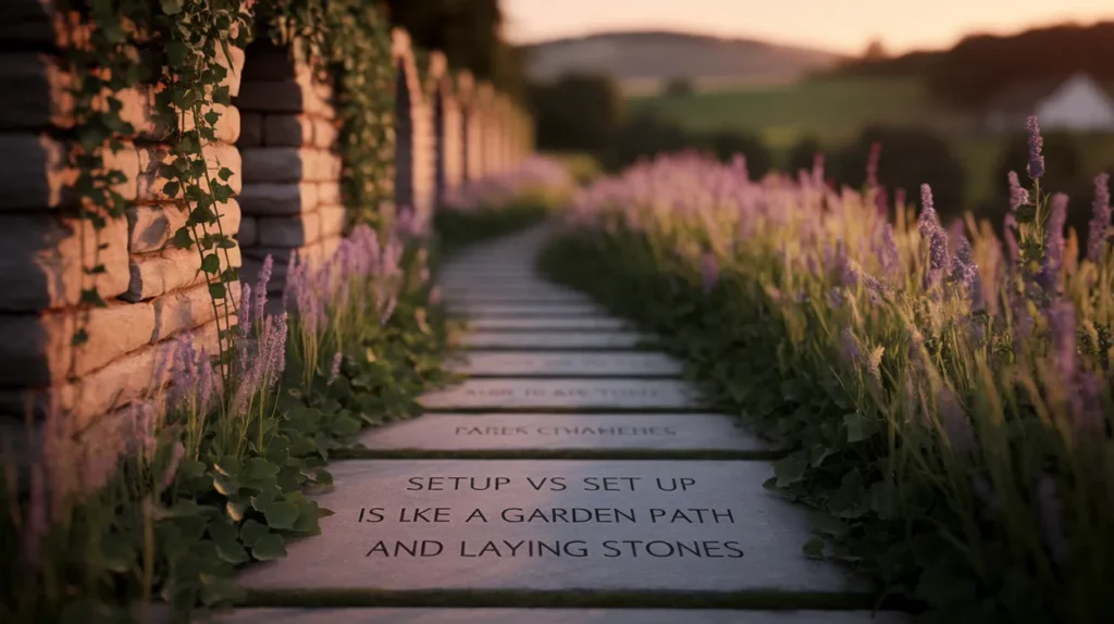 Setup vs Set Up Is Like a Garden Path and Laying Stones