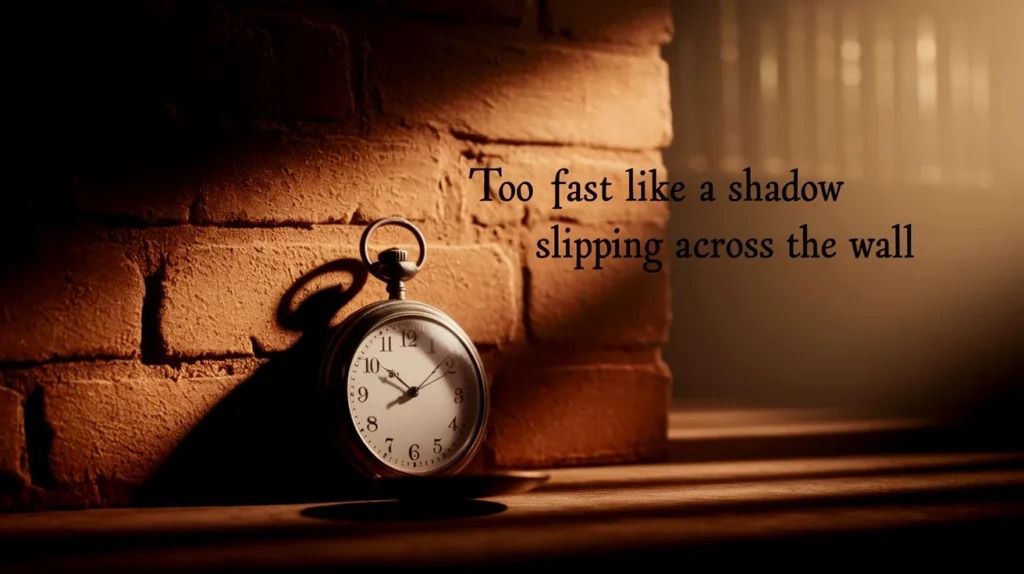 Too fast like a shadow slipping across the wall