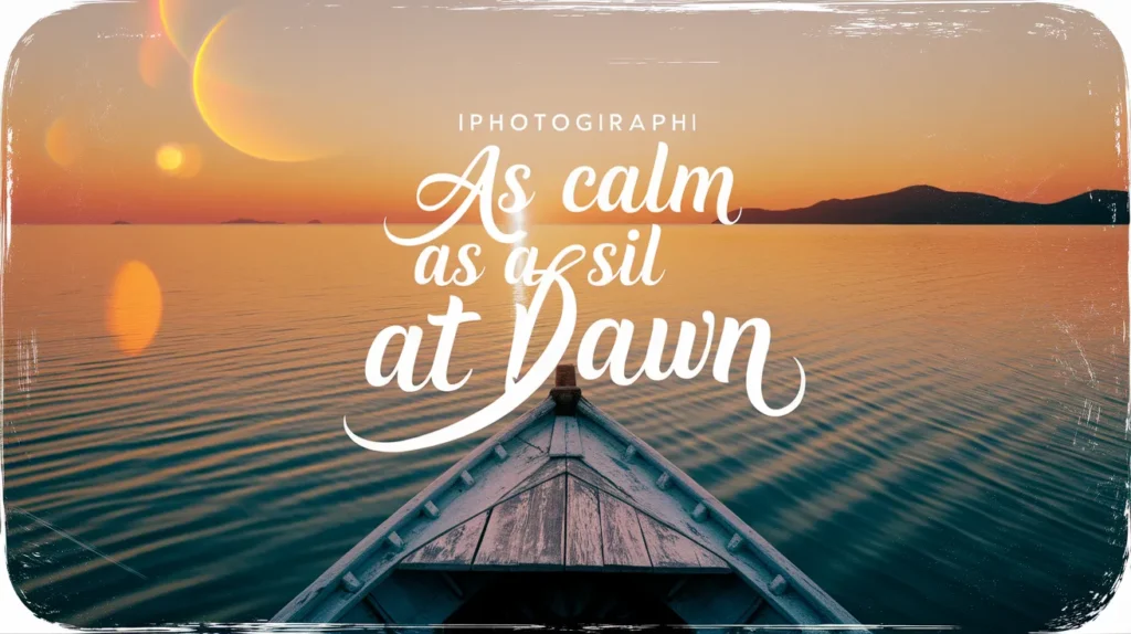 As calm as a sail at dawn