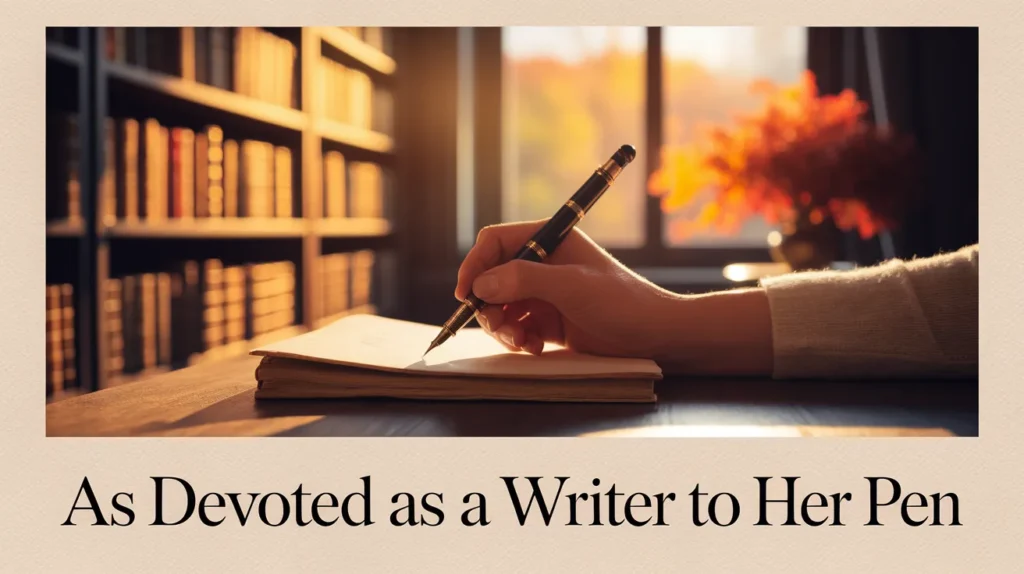 As devoted as a writer to her pen