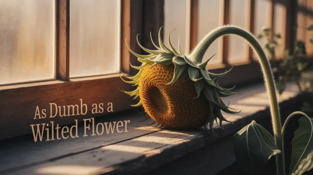 As dumb as a wilted flower