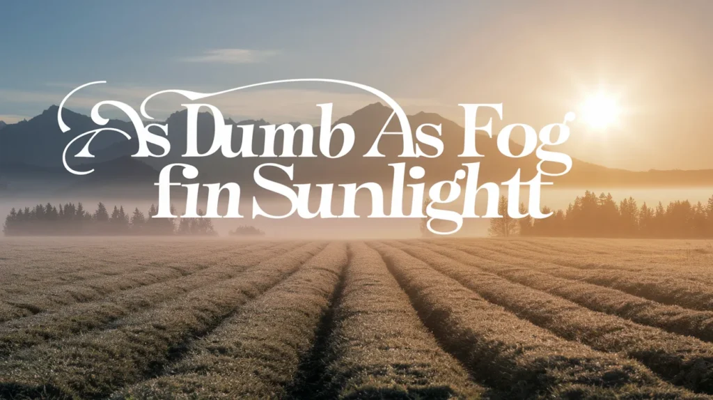 As dumb as fog in sunlight