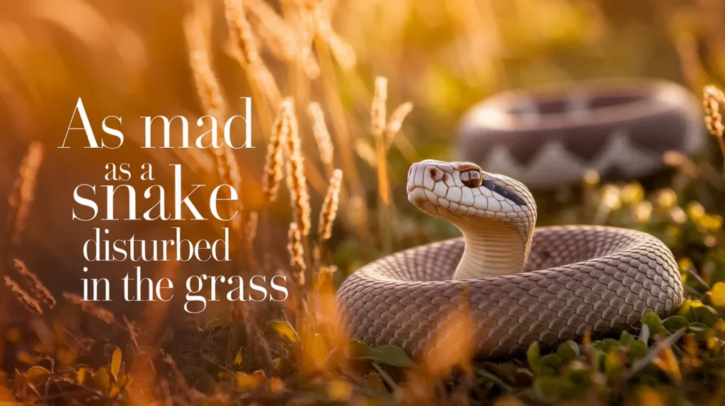  As mad as a snake disturbed in the grass