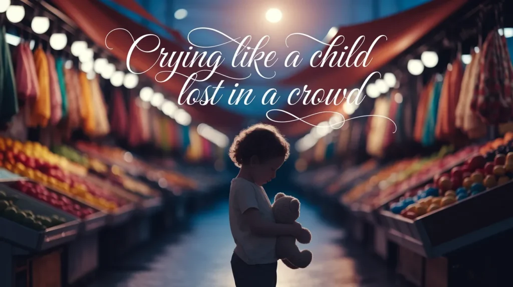 Crying like a child lost in a crowd