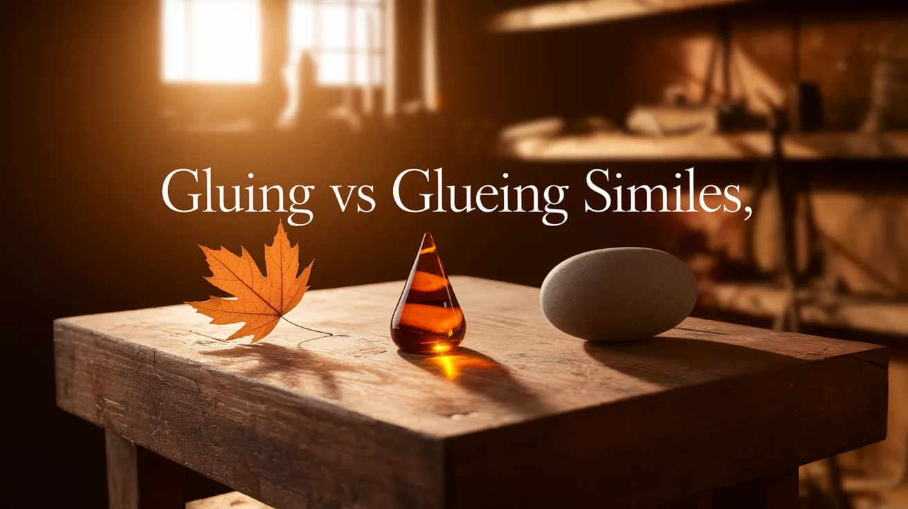 Gluing vs Glueing Similes