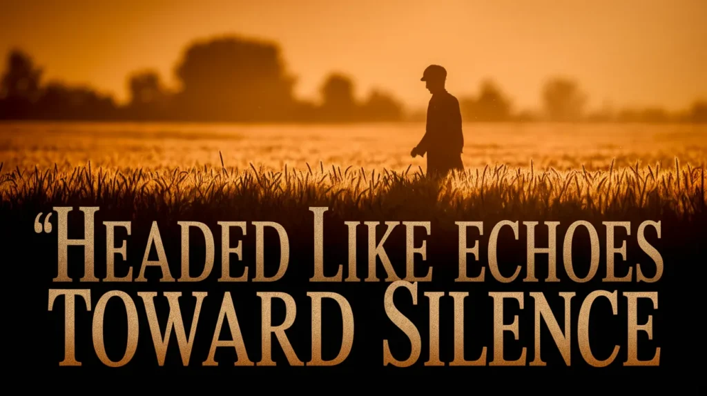 Headed like echoes toward silence