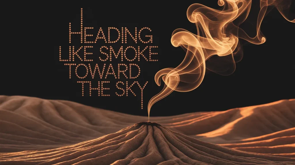 Heading like smoke toward the sky