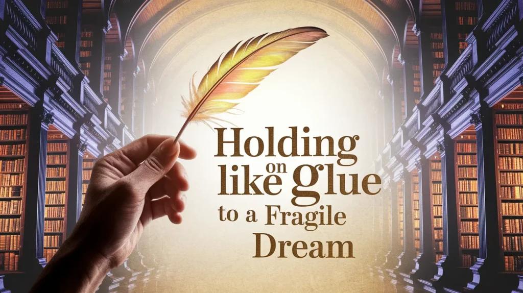 Holding on like glue to a fragile dream