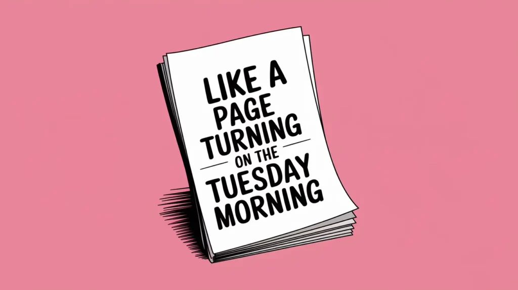 Like a page turning on Tuesday morning