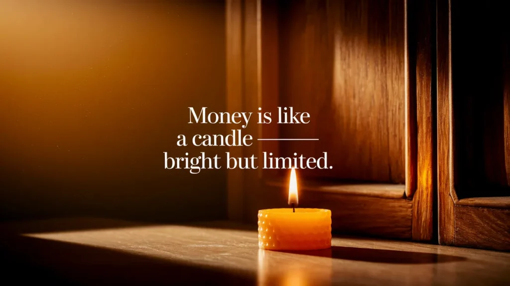 Money is like a candle — bright but limited.