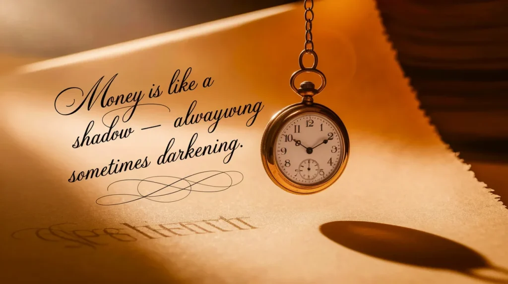 Money is like a shadow — always following, sometimes darkening.