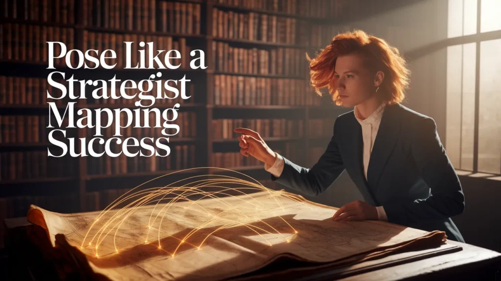 Pose like a strategist mapping success