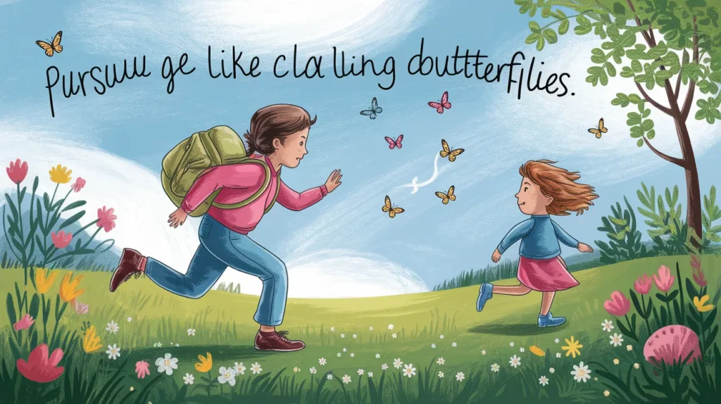 Pursue like a child chasing butterflies