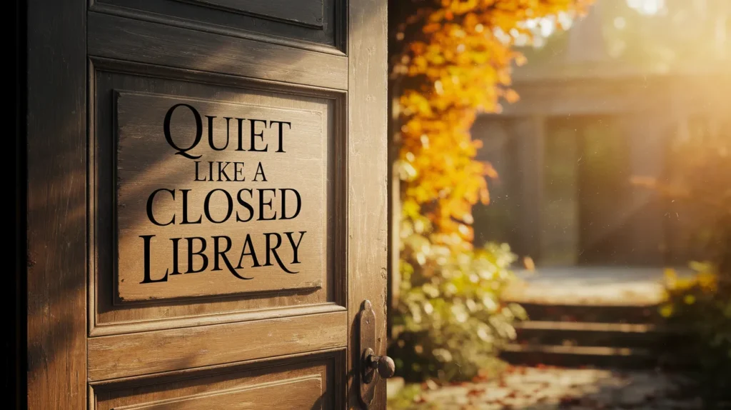 Quiet like a closed library