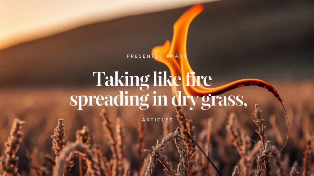  Taking like fire spreading in dry grass