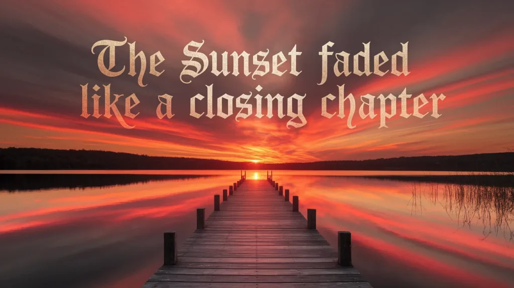 The sunset faded like a closing chapter