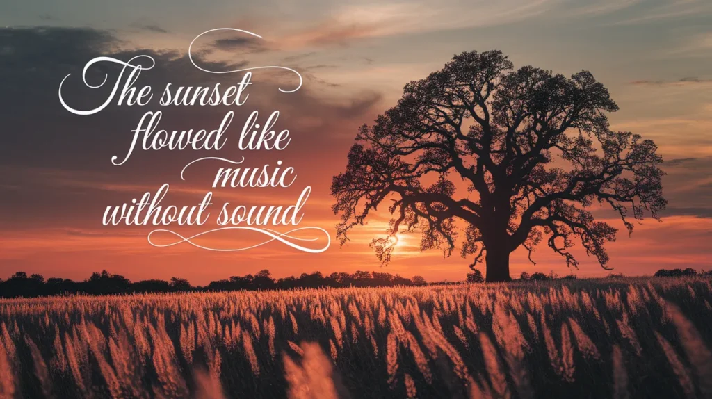 The sunset flowed like music without sound