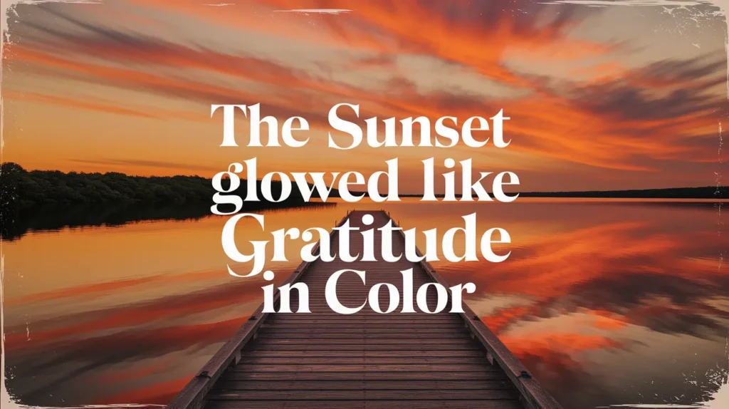 The sunset glowed like gratitude in color
