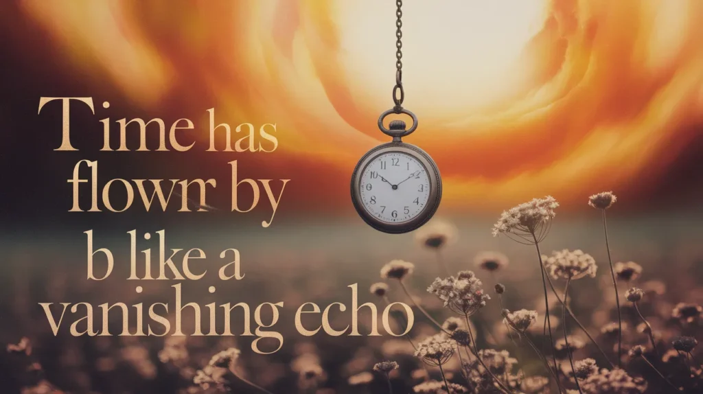 Time Has Flown By Like a Vanishing Echo
