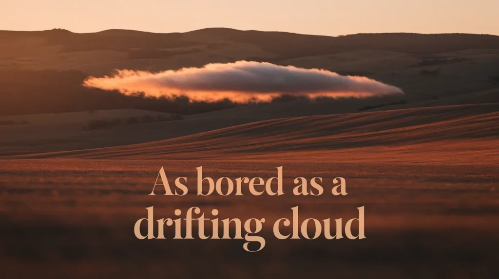As bored as a drifting cloud