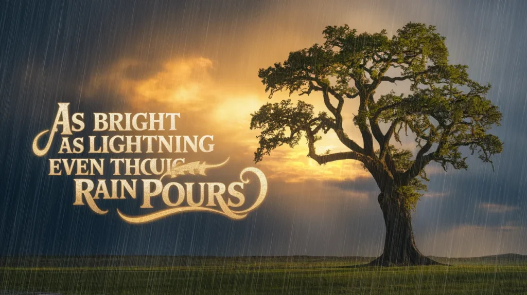 As bright as lightning even though rain pours