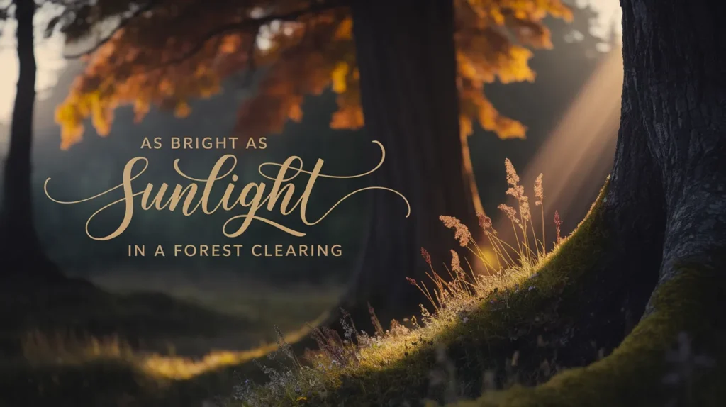 As bright as sunlight in a forest clearing