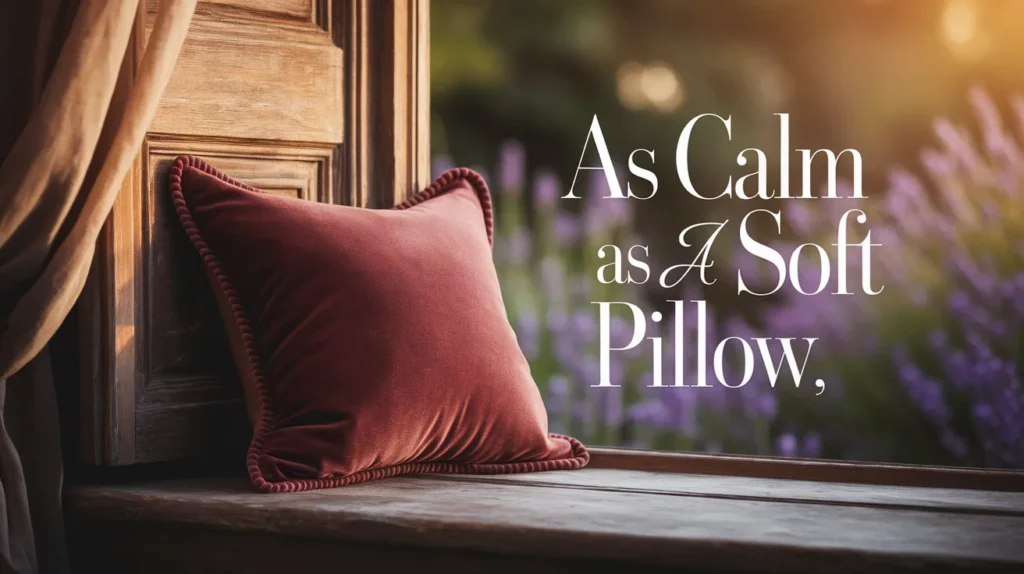  As calm as a soft pillow