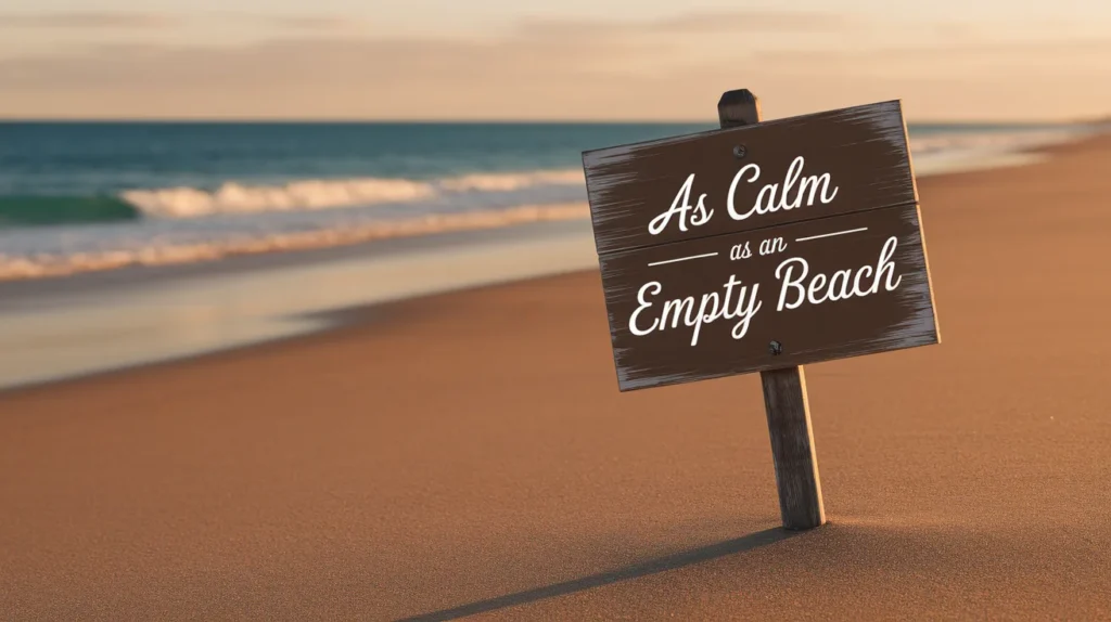 As calm as an empty beach
