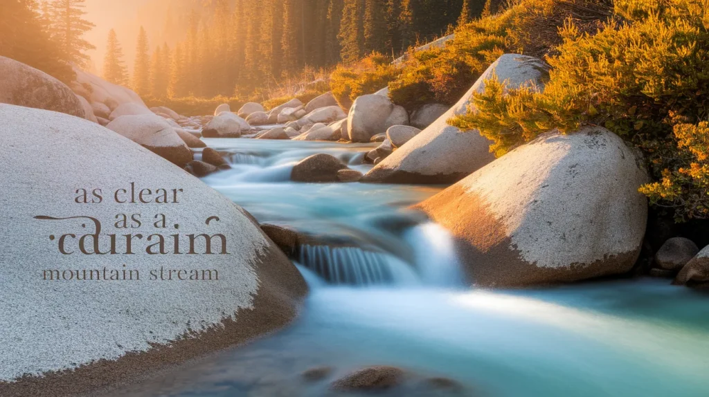 As clear as a mountain stream