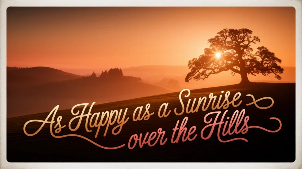 As happy as a sunrise over the hills