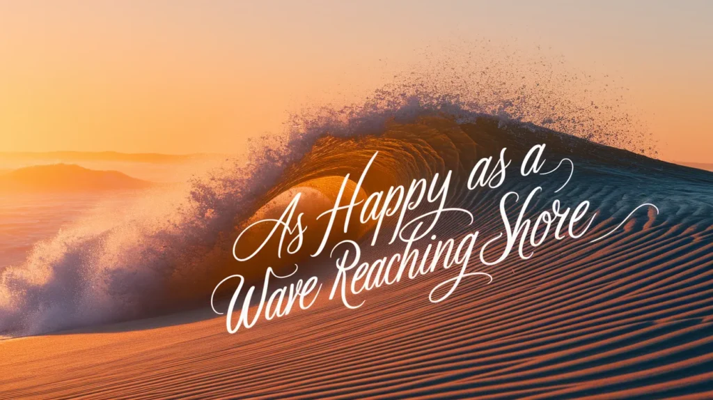 As happy as a wave reaching shore